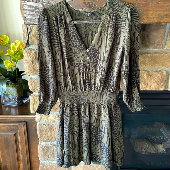 Rails Animal print Smocked Waist Dress - Picture 3 of 9